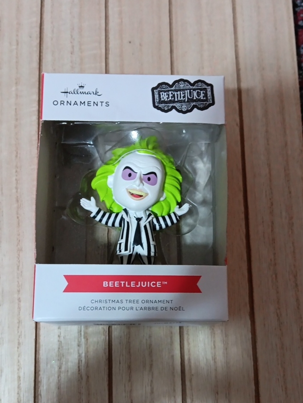 Hallmark Beetlejuice Ornament with Lime Green Hair and Black-and-White Suit